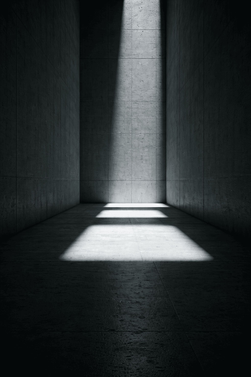 Grand-scale architectural interior with concrete walls and dramatic lighting